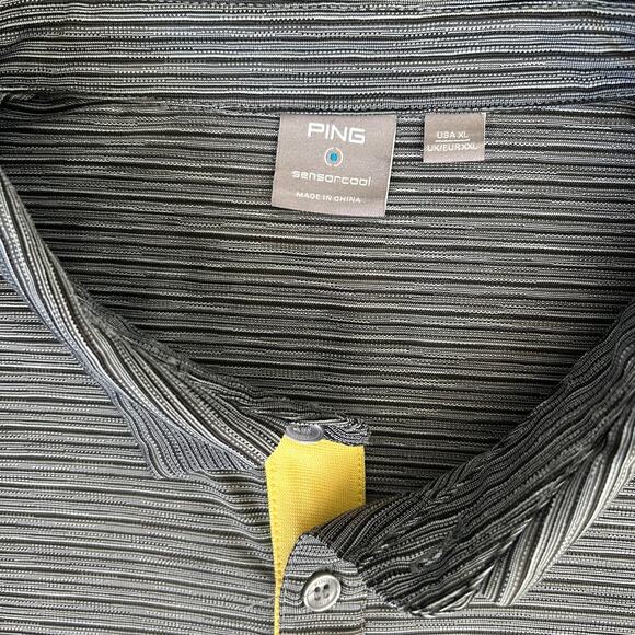 Ping Alexander Sensorcool Golf Polo Shirt in Gray Striped - Picture 4 of 5